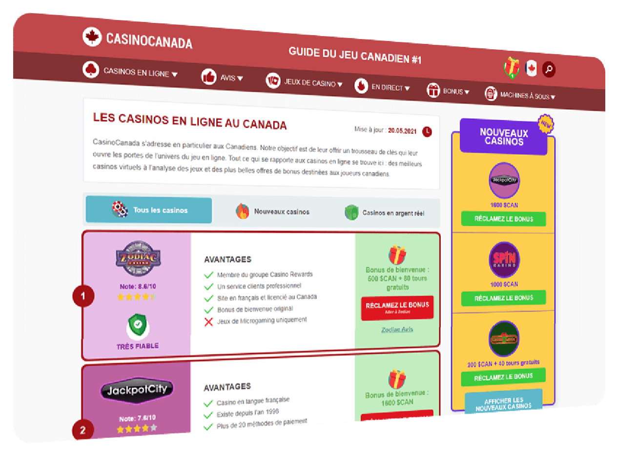 CasinoCanada.com devient disponible pour les joueurs francophones