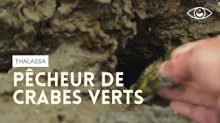 Pêcheur de crabes verts dans le Bassin d’Arcachon