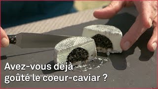 Fromage de chèvre + caviar = cœur-caviar !