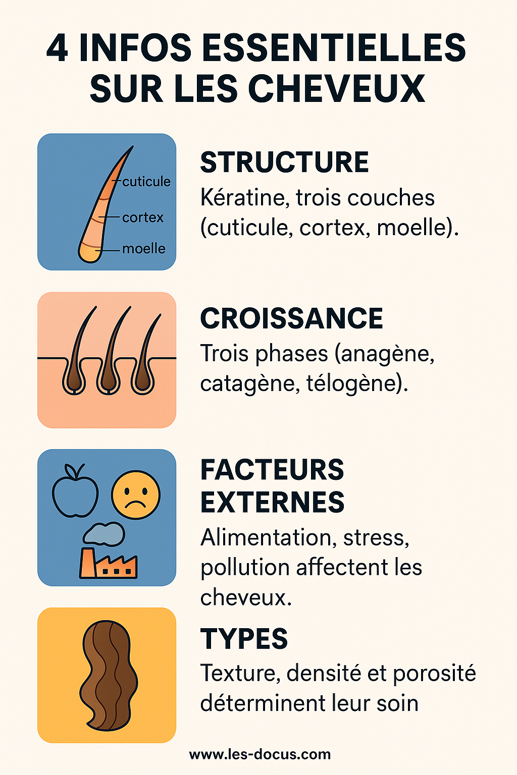 4 infos essentielles sur les cheveux