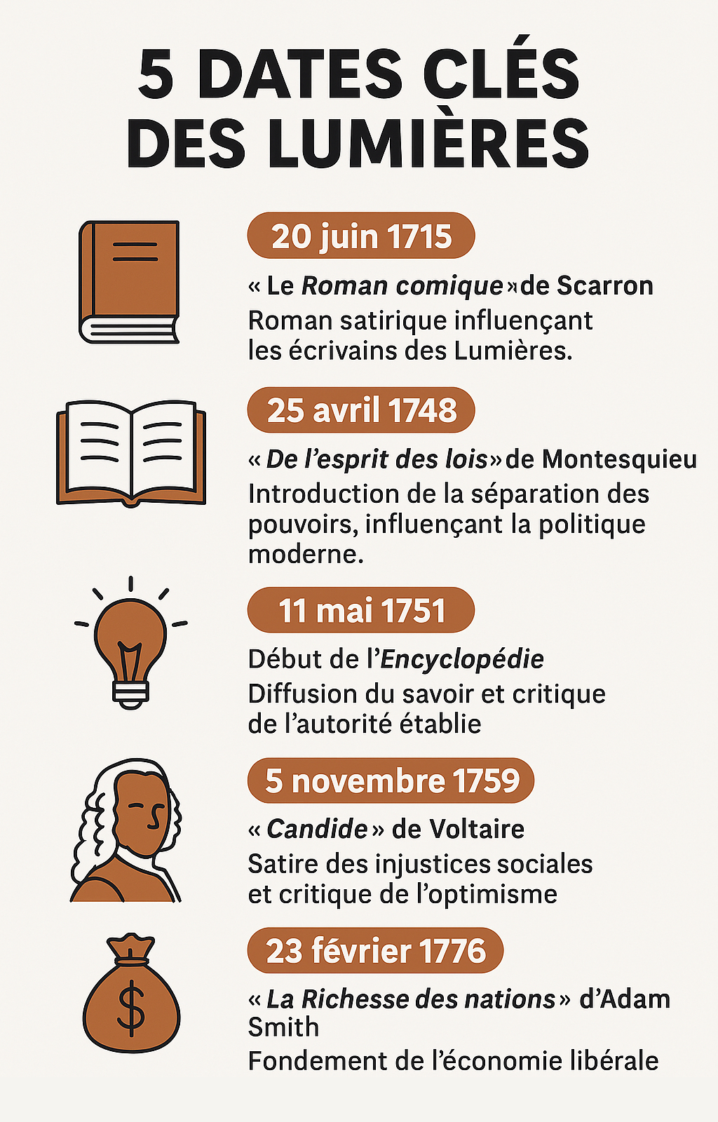 5 dates clés des Lumières