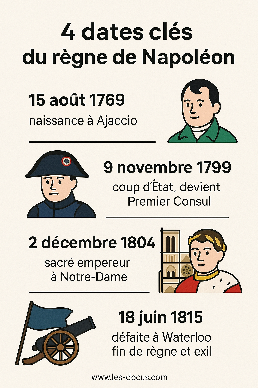 4 dates clés du règne de Napoléon