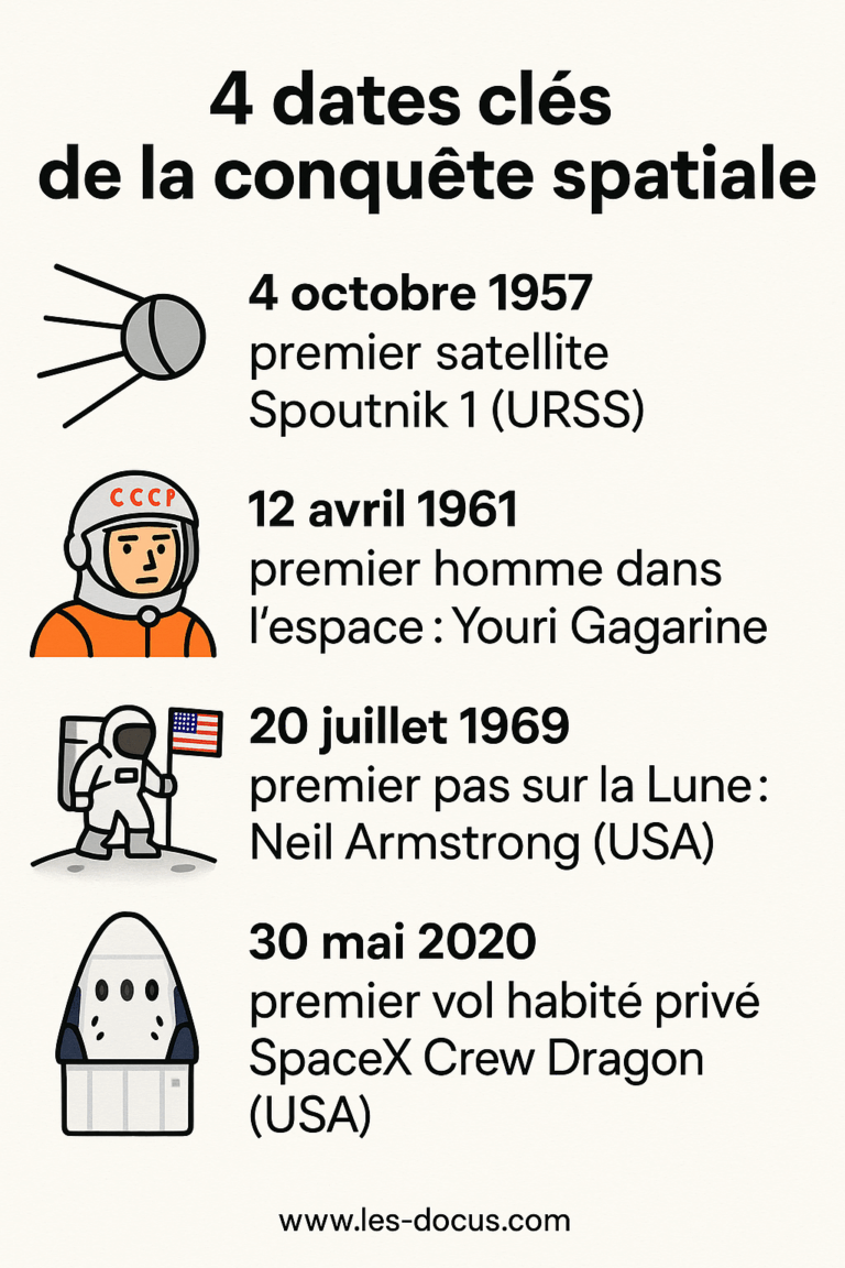Infographie | 4 dates clés de la conquête spatiale