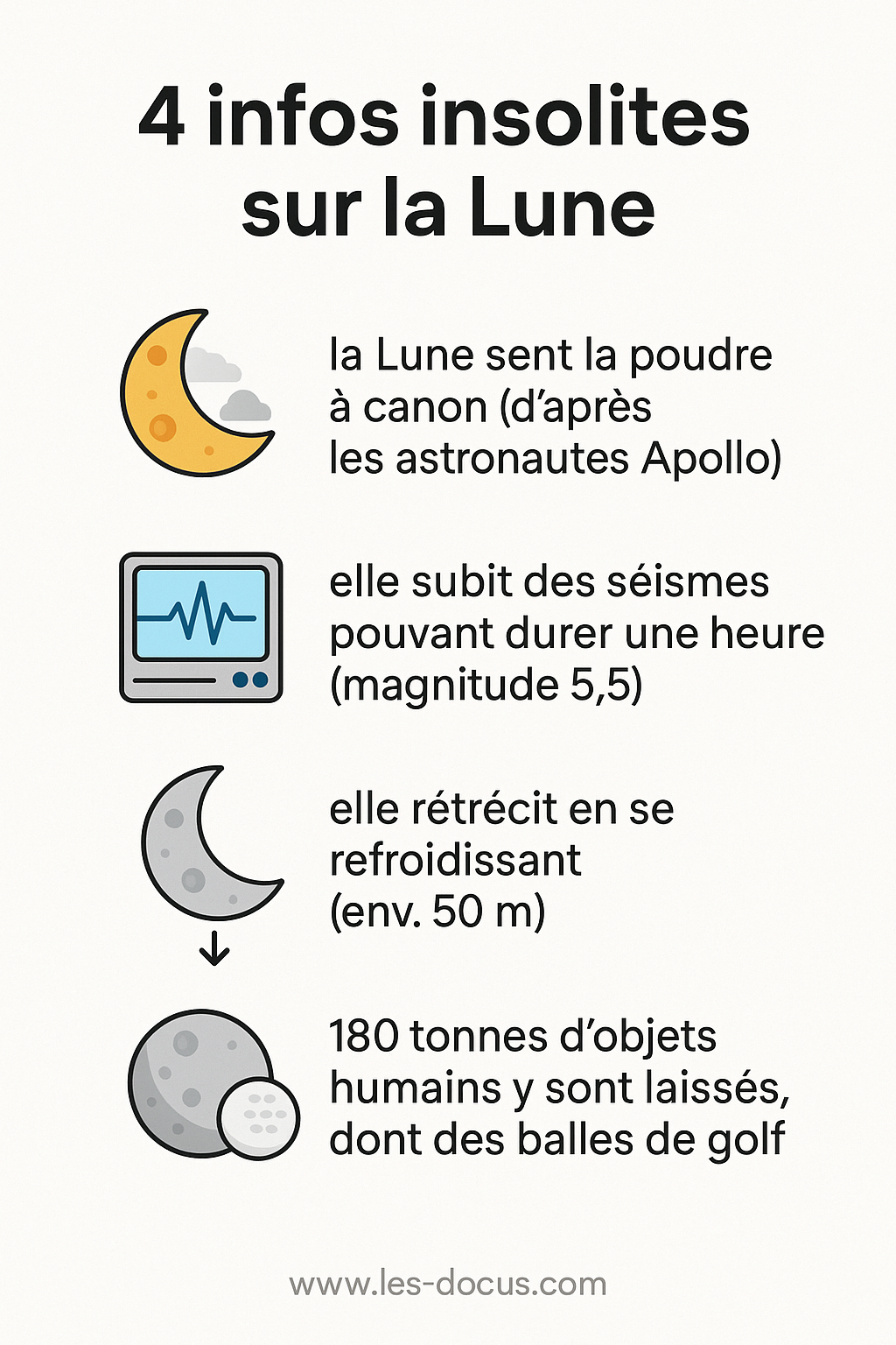 Infographie | 4 infos insolites sur la lune
