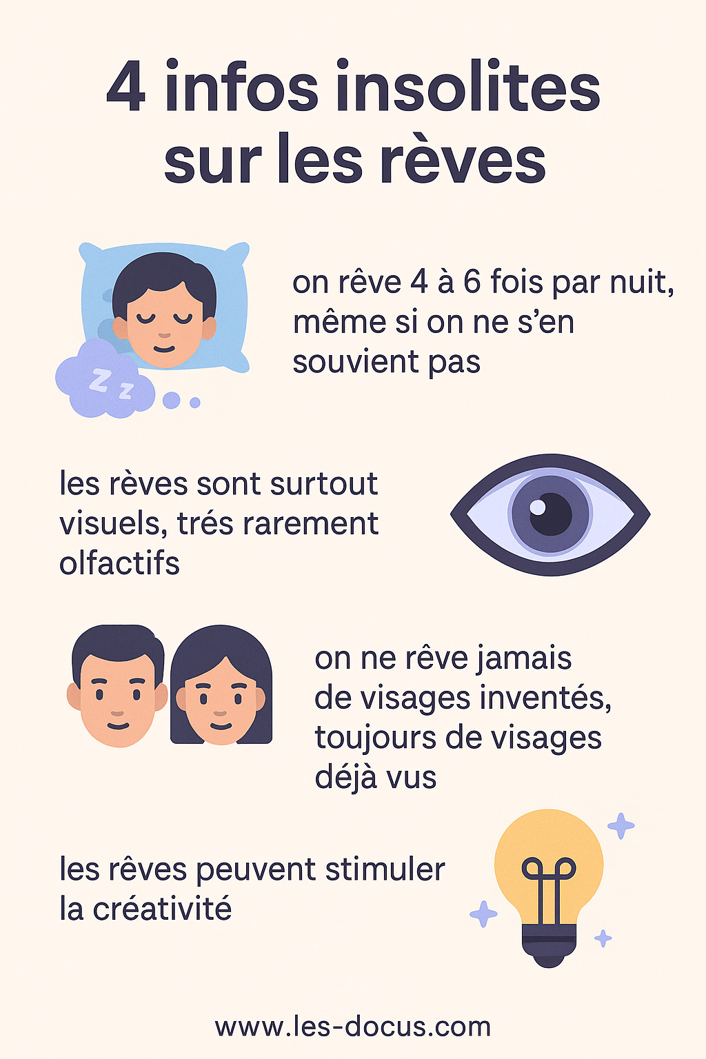 Infographie | 4 infos insolites sur les rêves