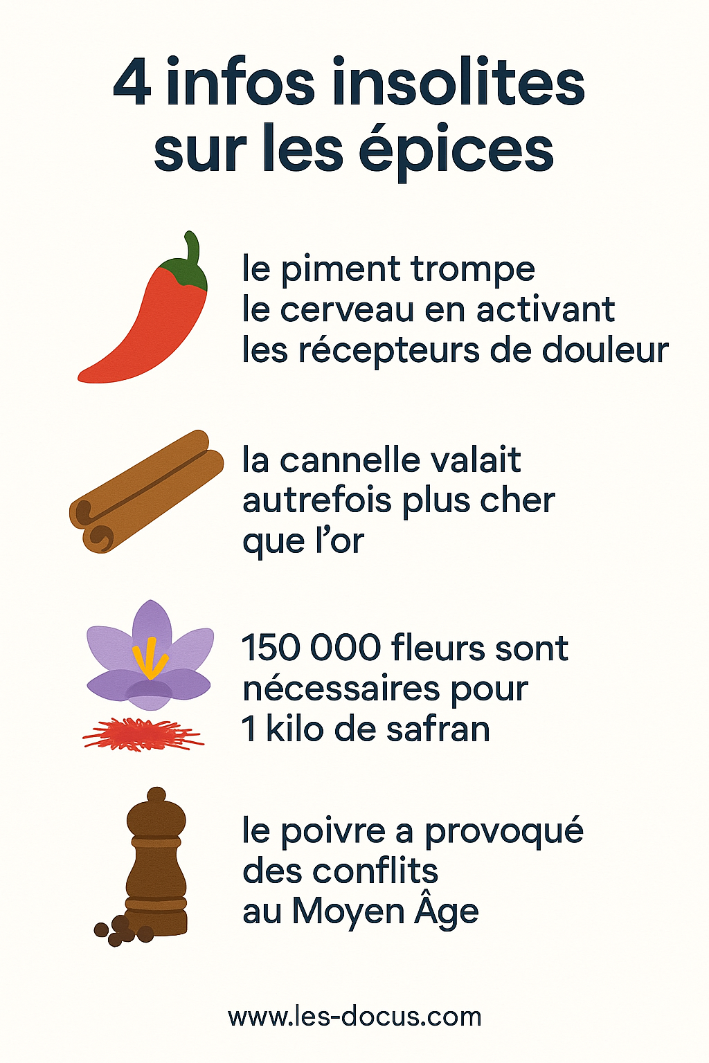 Infographie | 4 infos insolites sur les épices