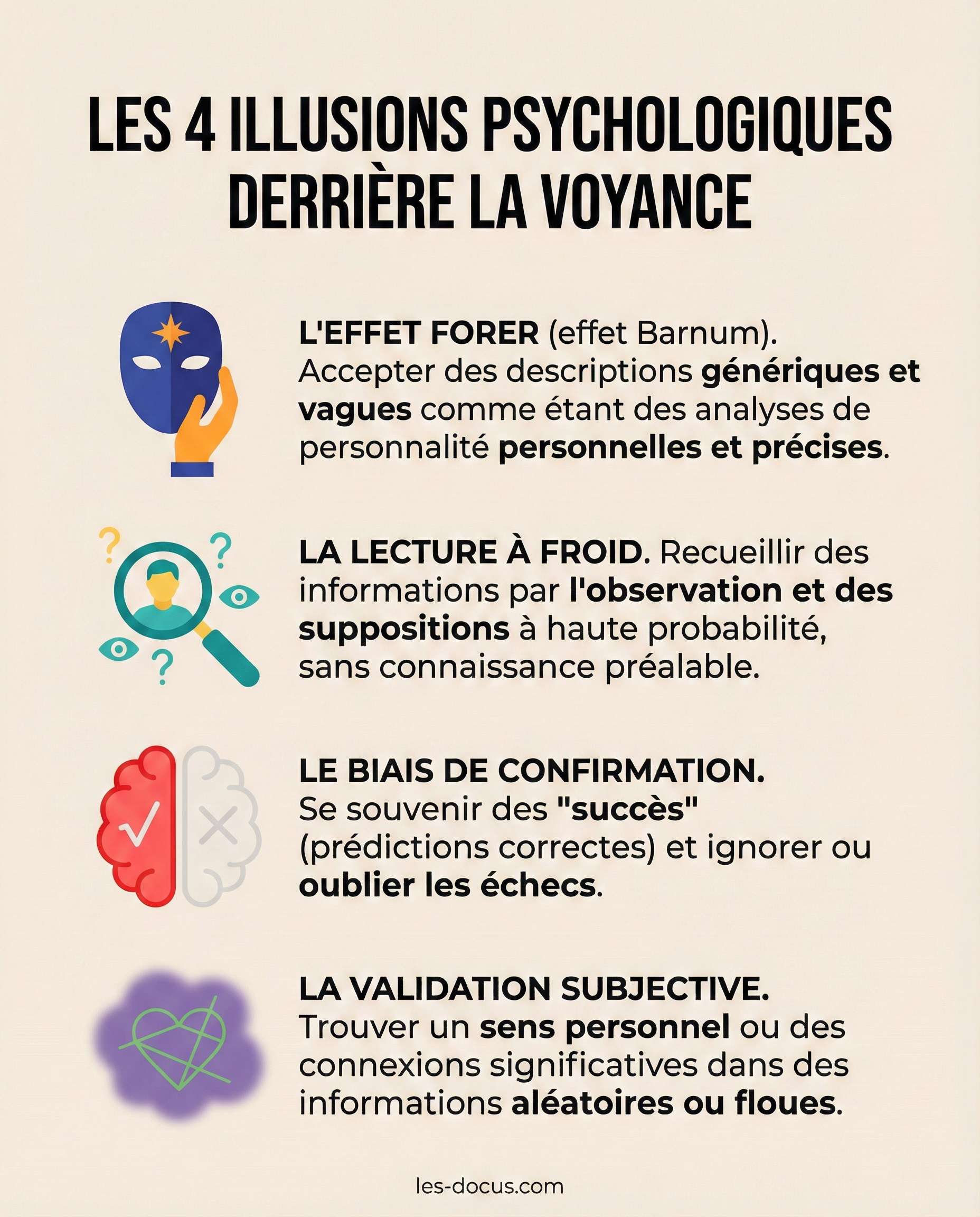 4 illusions psychologiques derrière la voyance