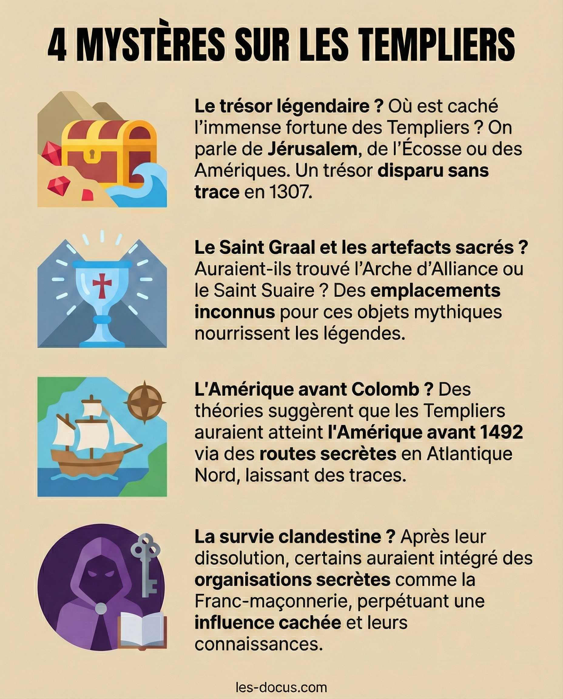 4 mystères sur les Templiers