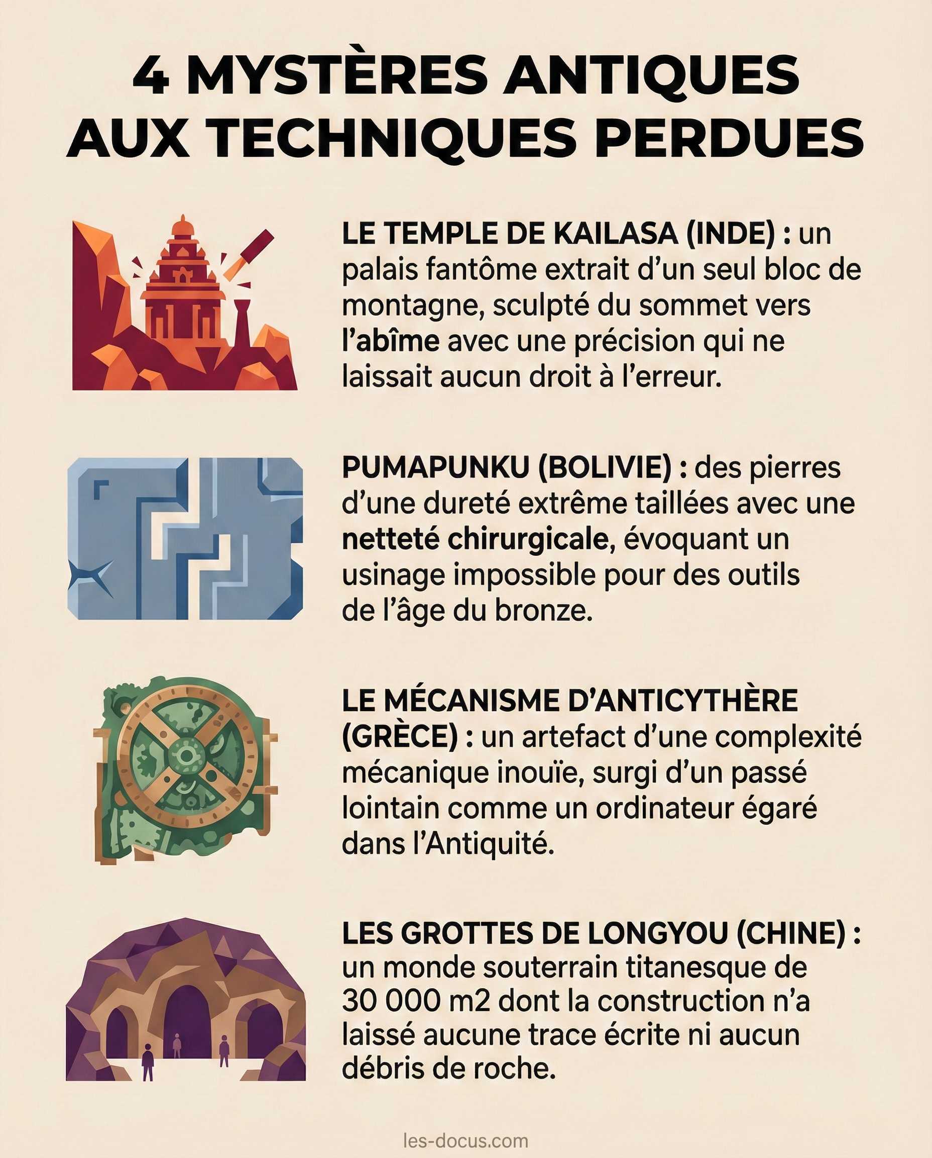 4 mystères antiques aux techniques perdues