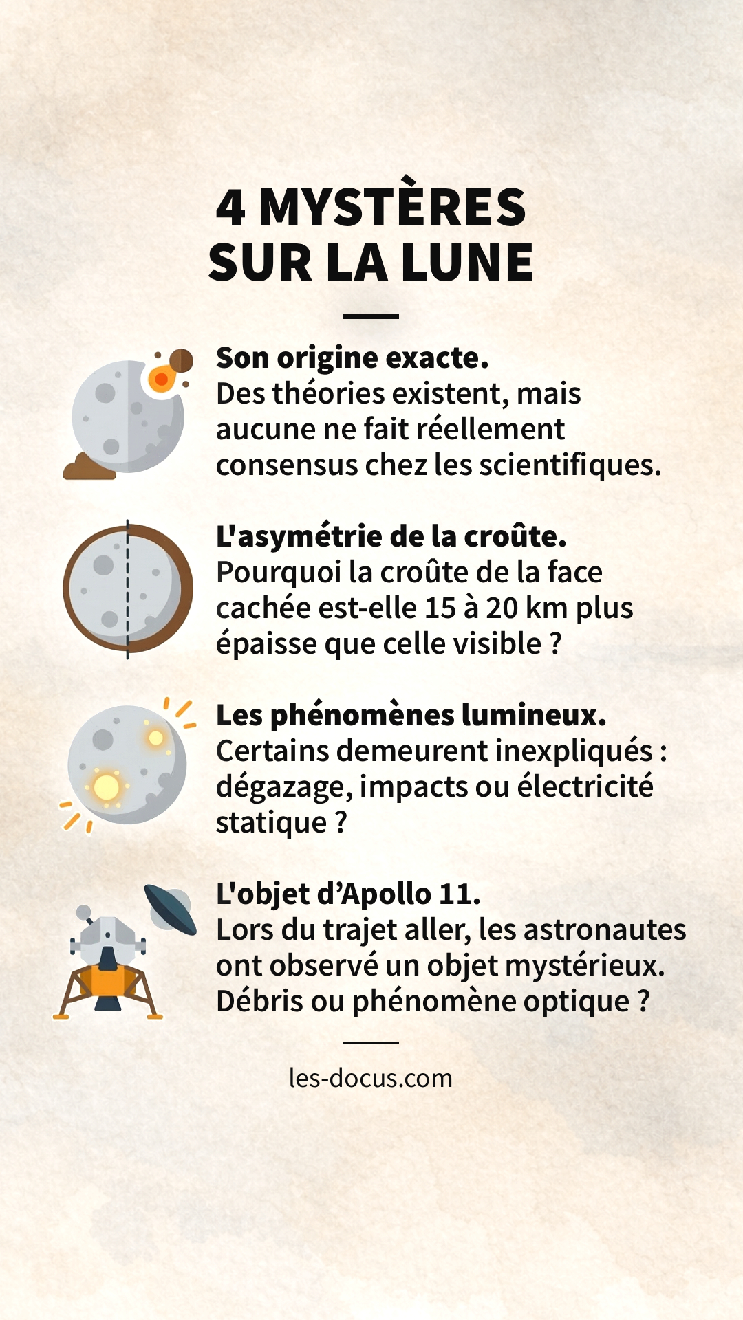 4 mystères sur la lune