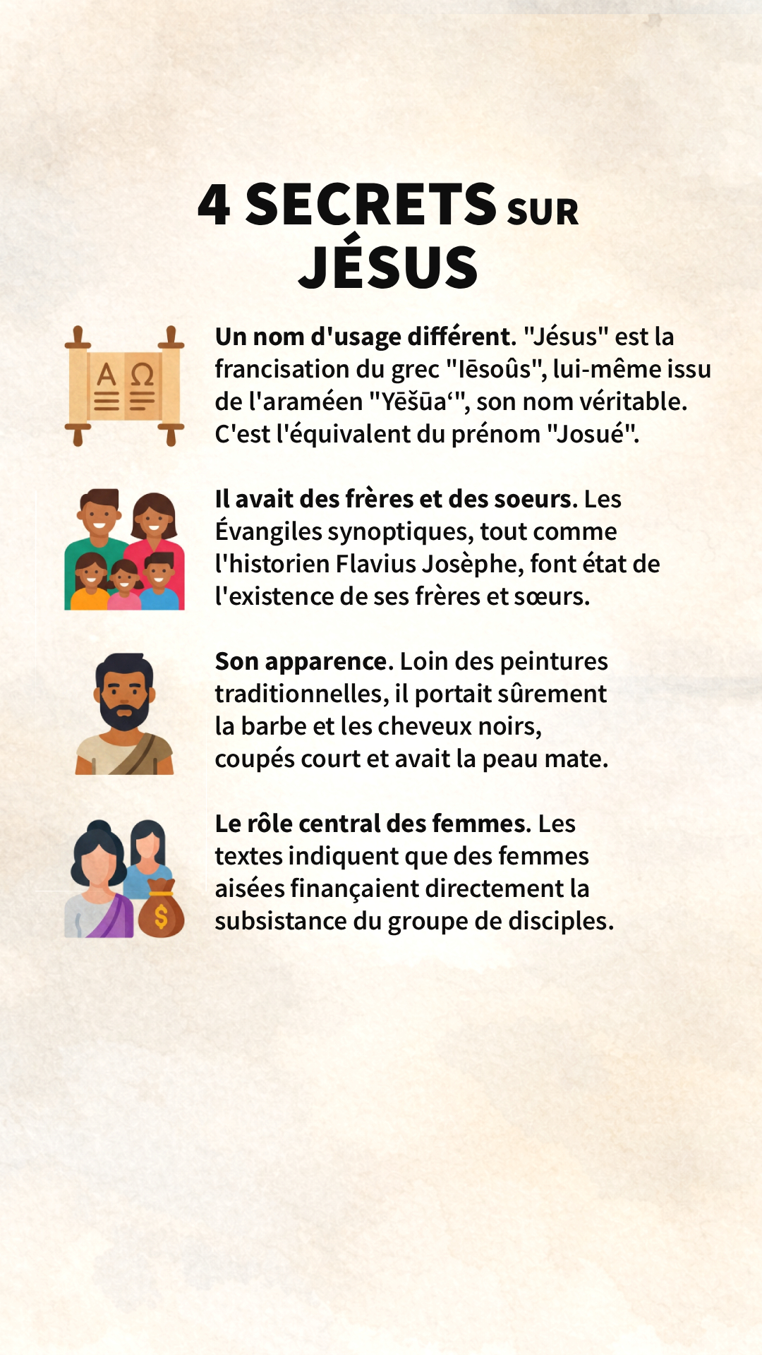 4 secrets sur J&eacute;sus