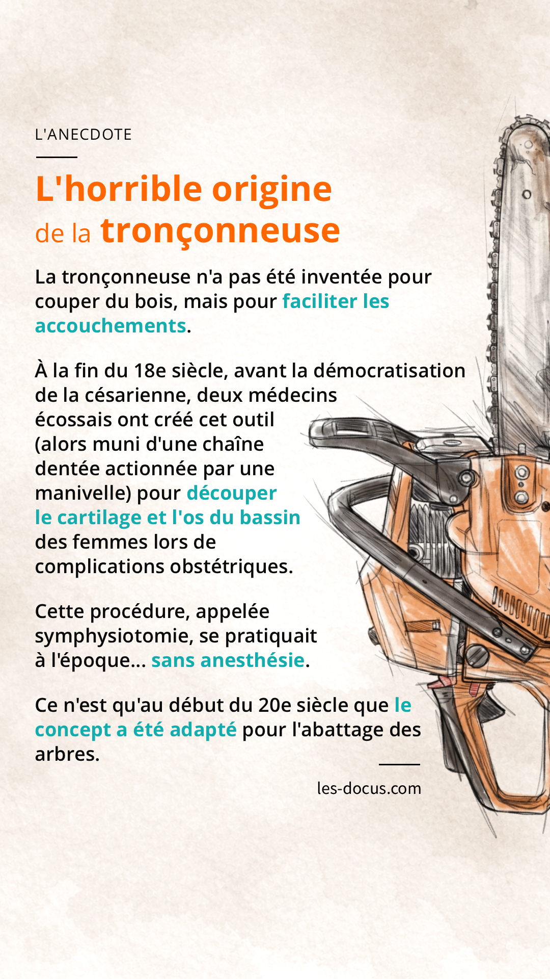L&rsquo;horrible origine de la tron&ccedil;onneuse